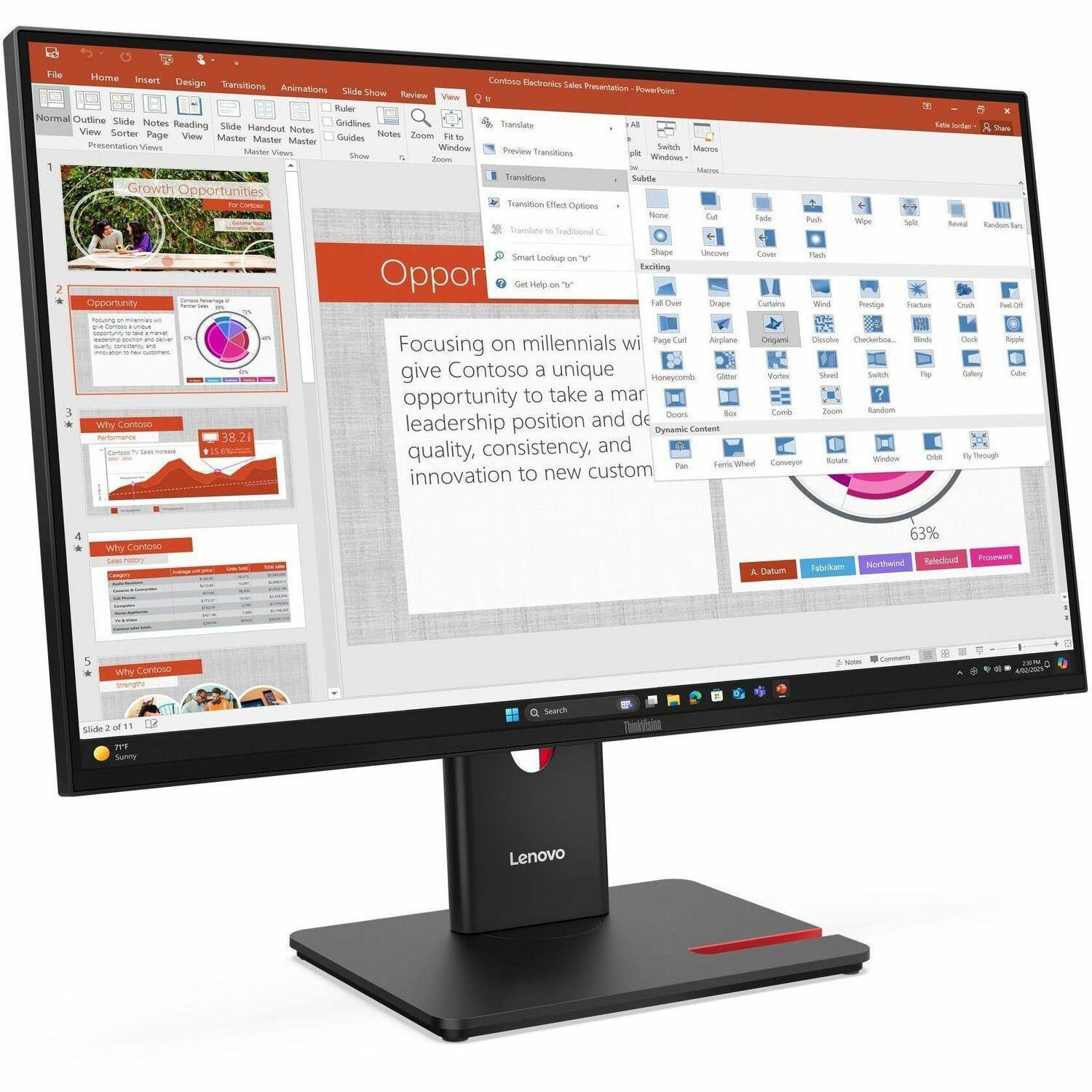 ThinkVision 27 inch IPS QHD 75Hz Monitor - E27q-20 System Part#: 62D0GAR1U