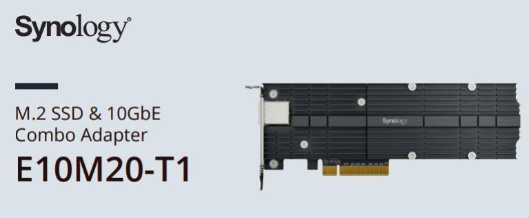 Synology E10m20-T1 - M.2 SSD &Amp; 10GbE Combo Adapter - 5 Year Warranty - Select Models Only