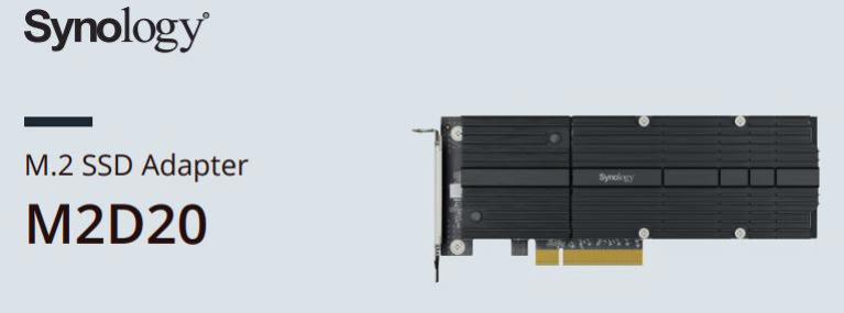 Synology M2D20 Adapter Card For SSD Cache - Select Models Only