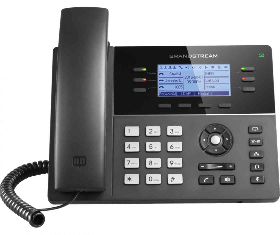 Grandstream HD Poe Ip Phone 200X80 LCD, 6 Lines, Dual 10/100MBPS Ports, 4 Program Keys, 8 BLF, , Wifi