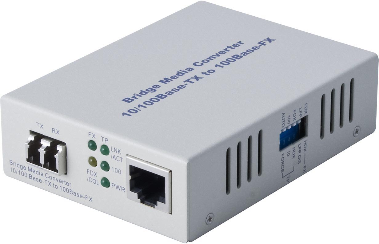 Alloy 100Mbps Standalone/Rackmount Media Converter 100Base-TX (RJ-45) To 100Base-FX (LC), 2Km