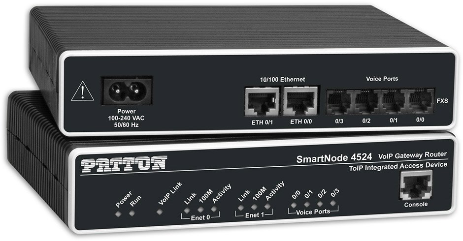 Patton SmartNode Dual FXS VoIP GW-Router 2x10/100BaseT, H.323 And Sip, External Ui PWR