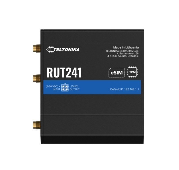 Teltonika Rut241 Esim™ Industrial 4G Router,Global Version, Instant Lte Failover, Compact And Powerful Industrial 4G Lte Router/Firewall, Psu Included