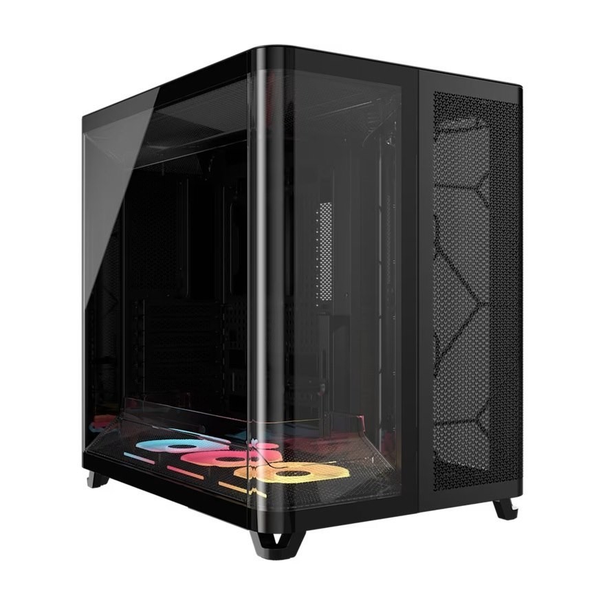Corsair Air 5400 LX-R RGB Icue Link Triple Chamber Mid-Tower PC Case - Black; Atx/E-Atx; 467X470X340MM; TG; 360Gpu; 180Cpu; 360Rad; Usb-C
