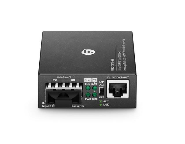 Unmanaged 1x 10/100/1000Base-T to 1x 1000Base-X Multimode SC 850nm Gigabit Ethernet Media Converter,