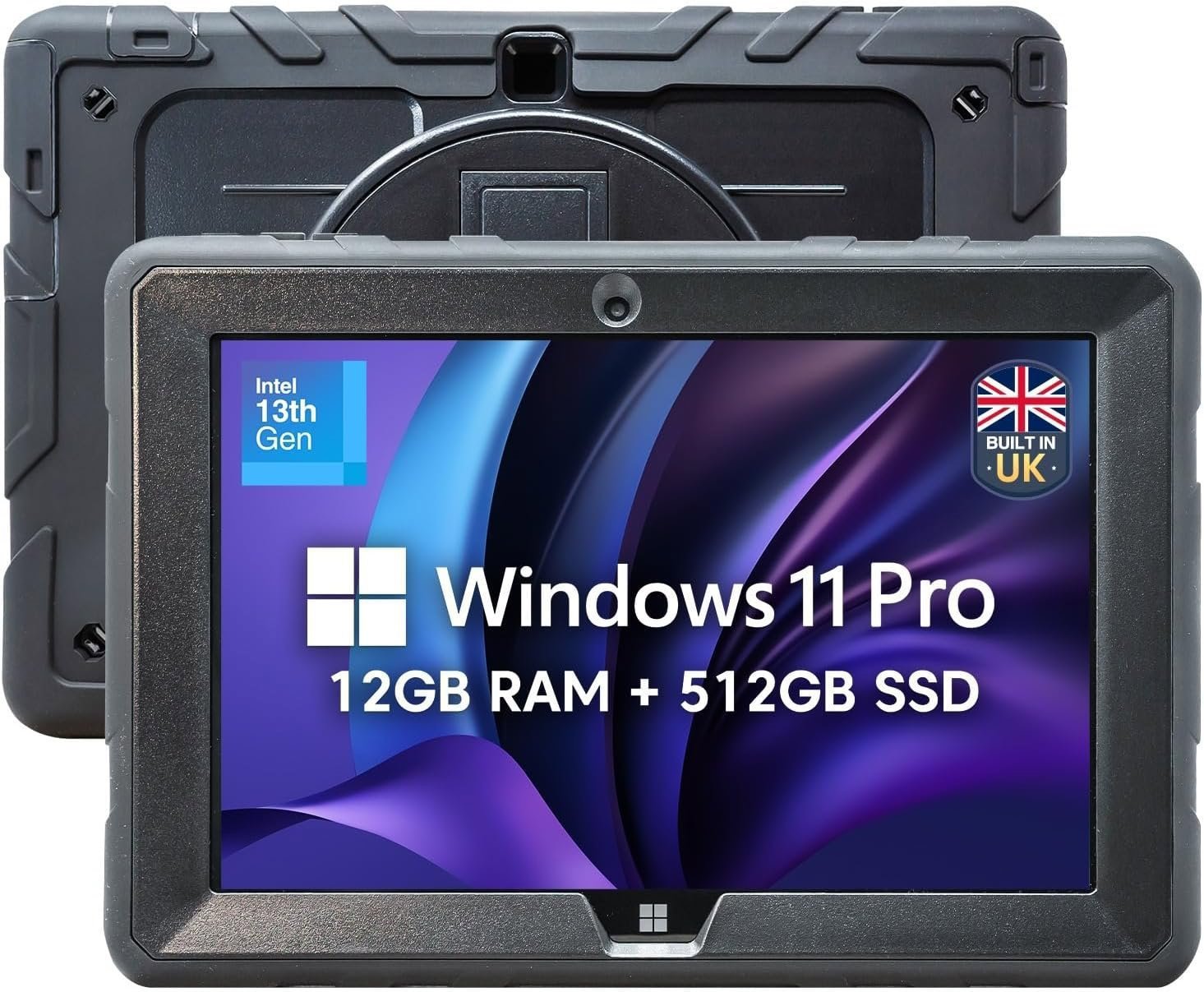 Fusion5 10.1” Windows 11 Professional Rugged Tablet PC - 12GB RAM 512GB SSD, Intel 13th Gen, Full HD Windows Tablet Computer, USB C, HDMI - 2 Year Full Warranty with Accidental Damage