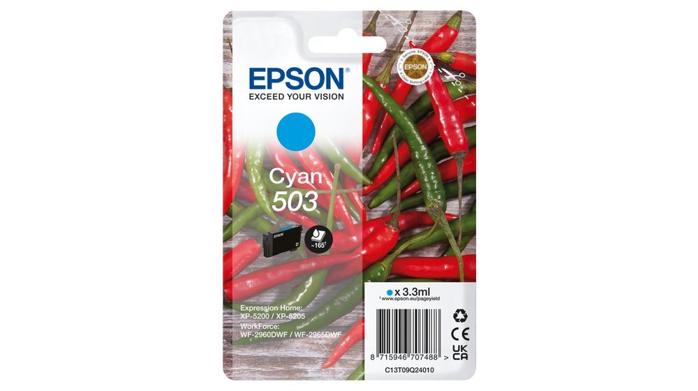 Epson 503 STD Cyan Ink XP-5200 WF-2960