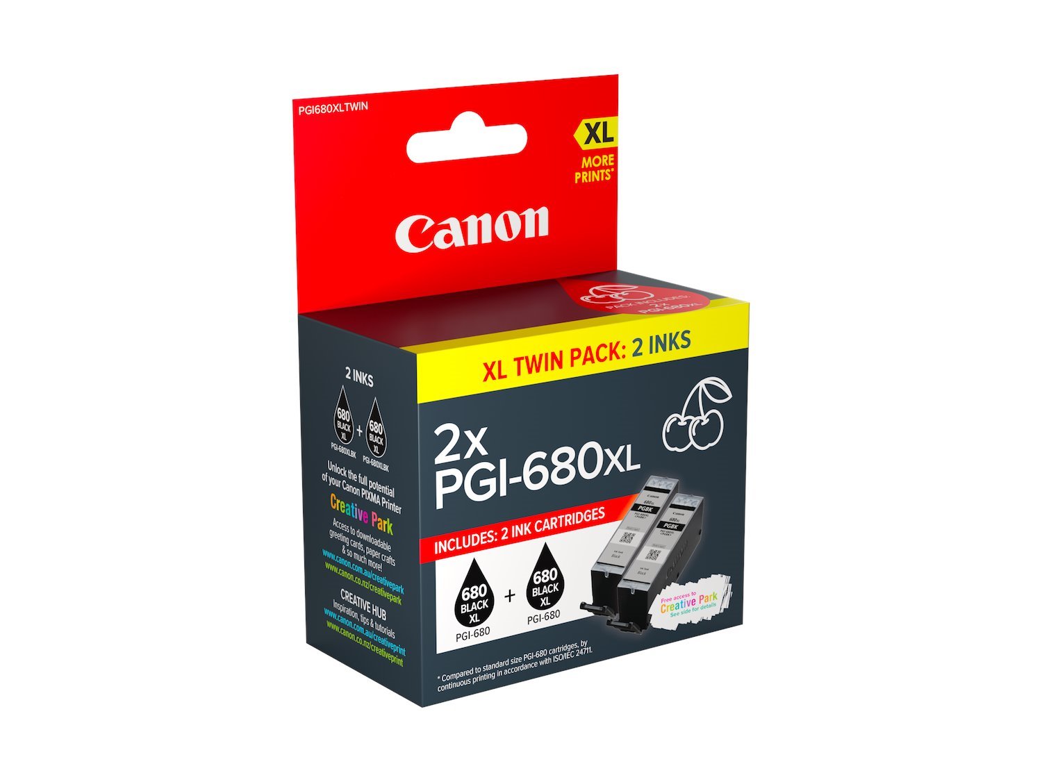 Canon Pgi680xlbk BLK Ink Twin PK Tank 400 Pages For TR7560 TR8560 TS6160 TS8160 TS9160