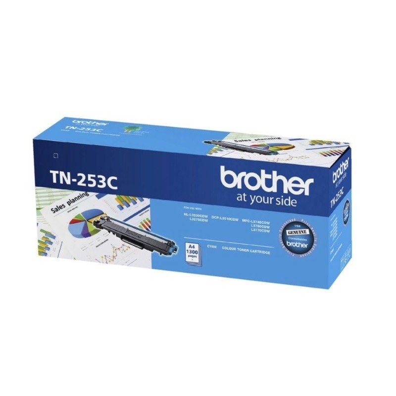 Brother TN-253C Cyan Toner Cartridge, 1 300 Pages
