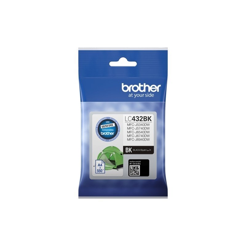 Brother LC-432BK Black Ink Cartridge To Suit MFC-J5740DW/MFC-J6940DW - Up To 550 Pages