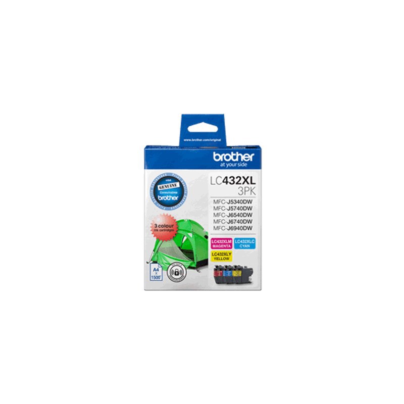 Brother LC-432XL Colour Value Pack (1 X Cyan,1 X Magenta,1 X Yellow) To Suit MFC-J5740DW/MFC-J6940DW