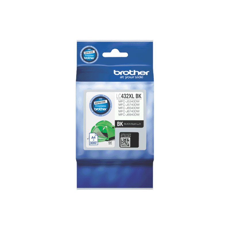 Brother LC-432XLBK Black Ink Cartridge To Suit MFC-J5740DW/MFC-J6940DW - Up To 3000 Pages