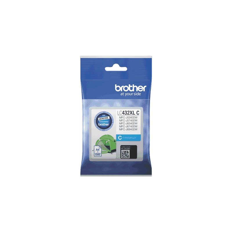 Brother LC-432XLC Cyan Ink Cartridge To Suit MFC-J5740DW/MFC-J6940DW - Up To 1500 Pages