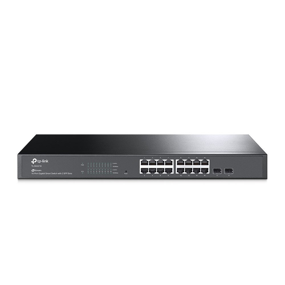 TP-Link SG2218 JetStream 16-Port Gigabit Smart Switch With 2 SFP Slots, Support Omada SDN, L2/L3/L4 QoS, Static Routing,Rack Mountable
