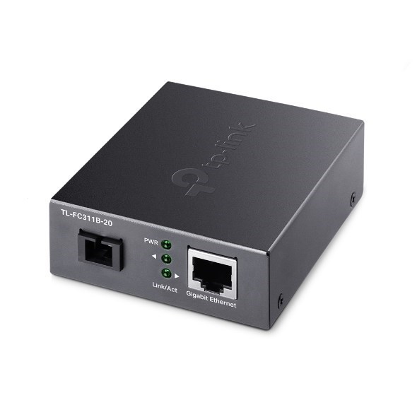 TP-Link TL-FC311B-20 Gigabit WDM Media Converter - Ieee 802.3U 1550NM 20KM 9/125 ΜM Single-Mode Fiber (Compatible With Tl-Fc311a-20)