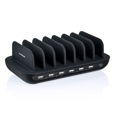 Mbeat® Gorilla Power 60W 7 Port Usb-C & Usb Charging Station 6× Usb-A 1× Usb-C PD Output Power: Total 60W Product Weight: 0.66KG
