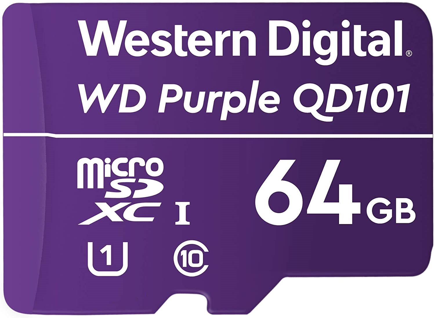 SanDisk Western Digital WD Purple 64GB MicroSDXC Card 24/7 -25°C To 85°C Weather & Humidity Resistant For Surveillance Ip Cameras mDVRs NVR Dash Cams Drones