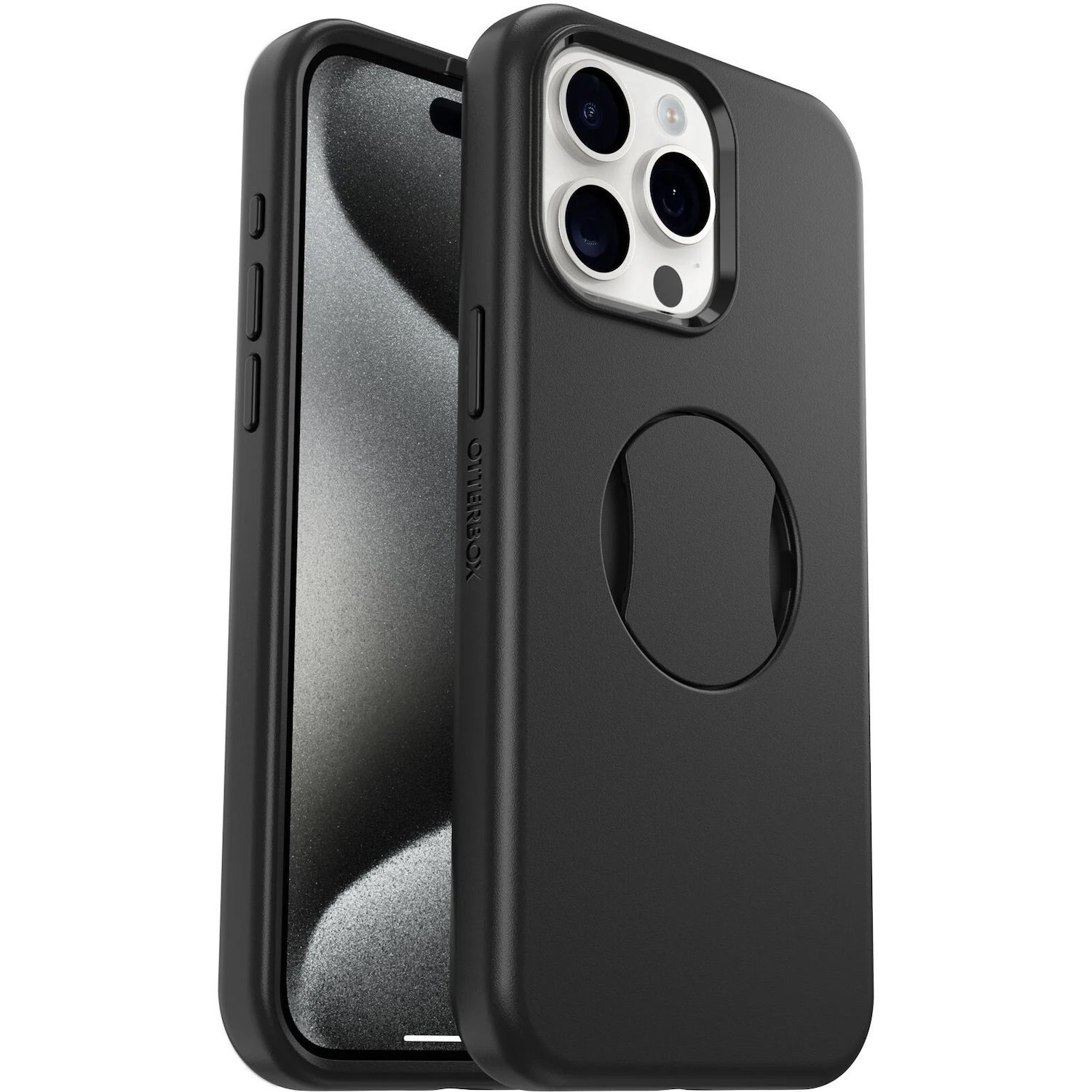 OtterBox OtterGrip Symmetry Case for Apple iPhone 15 Pro Max Smartphone - Black