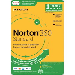Norton 360 Standard 10GB Au 1 User 1 Device, 12 Months, Digital Key Via Email (Available On Leader Cloud)