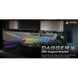 Antec Gpu Bracket Dagger Black Argb 5V 3-Pin. 5 Holes. Horizontal Mount Gpu 170-270MM. Universal Case Support, Tool-Less. Adjustable Support Column.