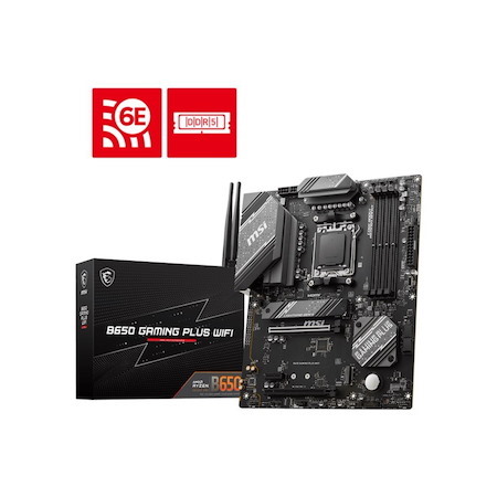 Msi MPG B650 Gaming Plus Wifi Amd Am5 Atx Motherboard, 4X DDR5 ~192GB, 2X Pci-E X16, 1X Pci-E X1, 2X M.2, 4X Sata, 7X Usb 3.2, 1X Usb-C