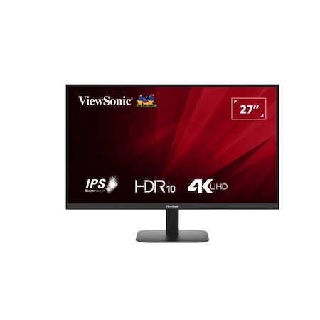 ViewSonic 27' 4K 3840 X 2160 SuperClear Ips, HDR10, 2X Hdmi And DP X1, Eye Pro Tech.Seamless, Vesa 75, Eco Mode, Joy Key Rear, Office Monitor
