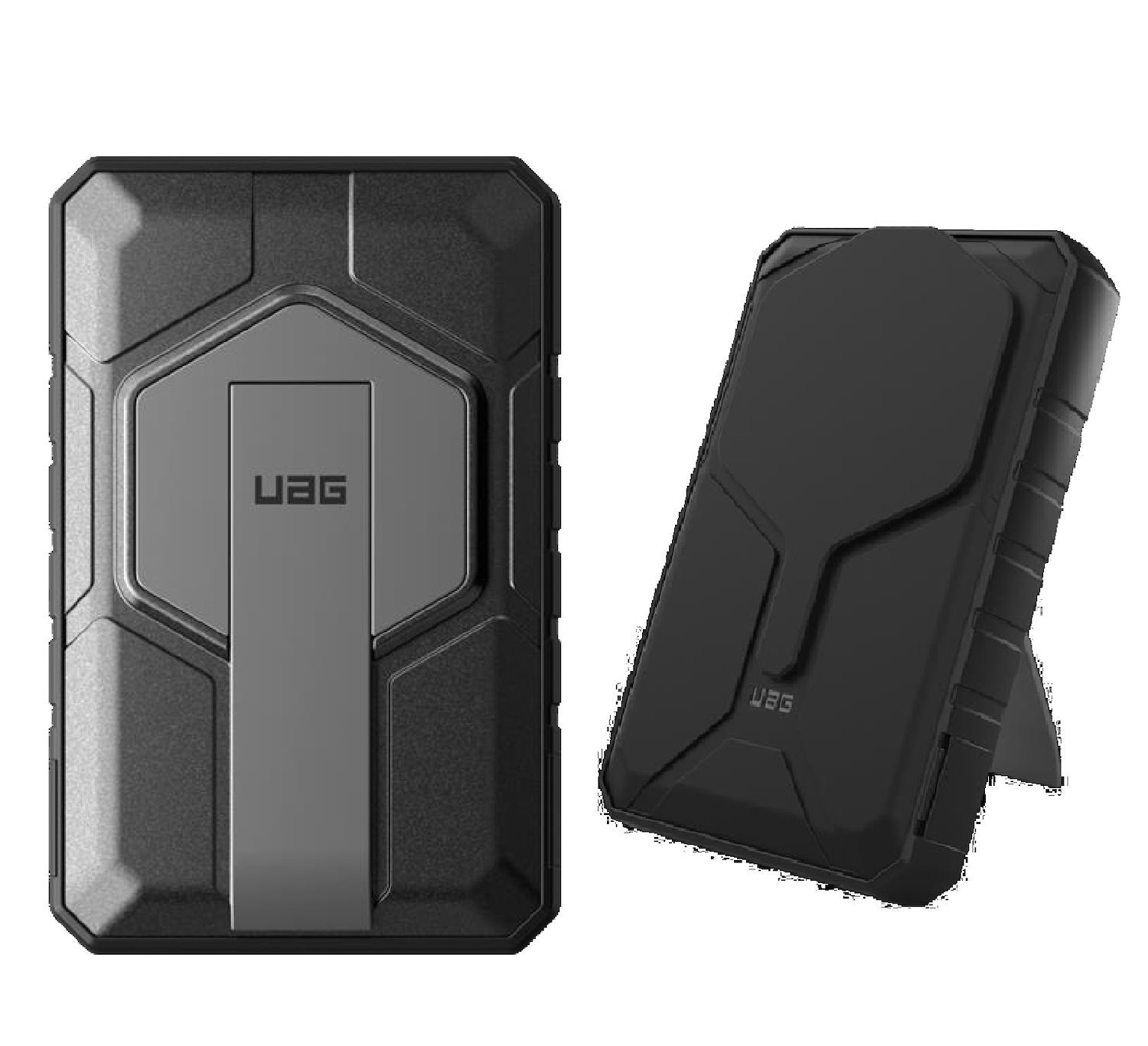 Uag Rugged Wireless Power Bank 10K mAh + Stand - Black/Grey (9B4411114030),20W Usb-C, 10W Wireless, MagSafe Compatible, 1 Year Warranty