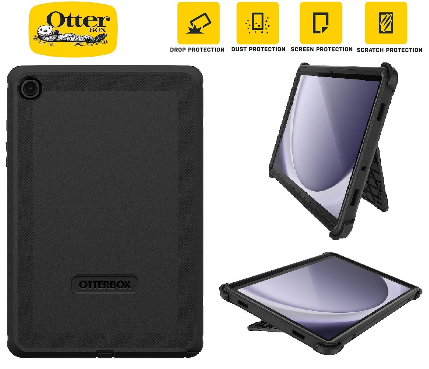 OtterBox Defender Samsung Galaxy Tab A9+ (11') Case Black - ProPack - (77-95007),Drop+ 2X Military Standard,Built-in-Screen Protector,7 Years Warranty