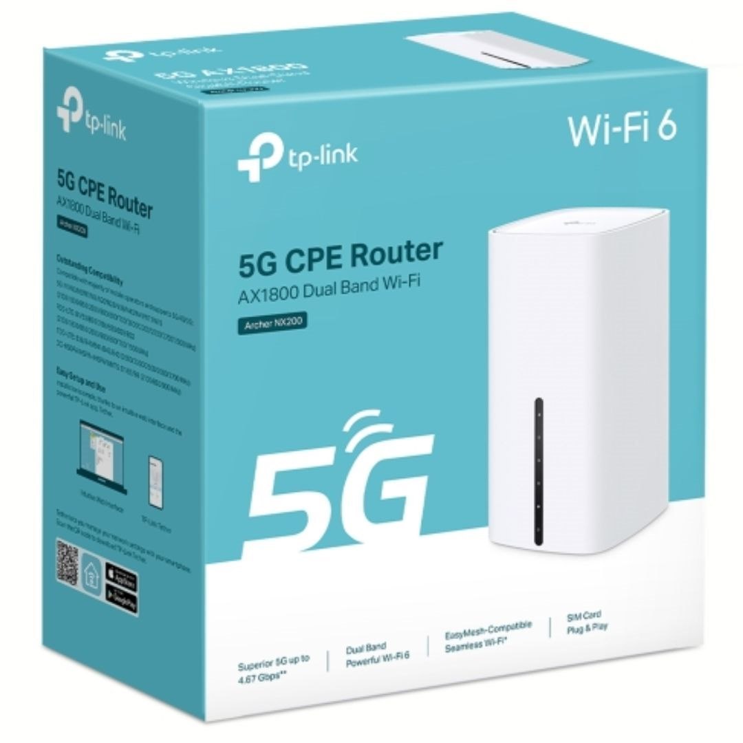 TP-Link Archer NX200 5G Ax1800 Wireless Dual-Band Gigabit Router, 1201 MBPS At 5 GHz + 574 MBPS At 2.4 GHz, 5G NR 4.67Gbps/1.25Gbps, Lte Support Cat 1