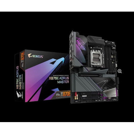 Gigabyte X870e Aorus Master Amd Am5 Atx Motherboard 4X DDR5~256GB,3x PCIe X16, 4X M.2, 4X Sata 6, 8X Usb 3.2, 2X Usb2.0, 2X Usb-C,