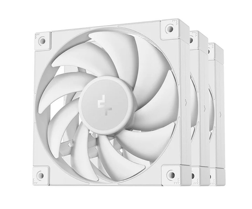 DeepCool Fd12(3In1) WH 120MM Case Fans, 4-Pin PWM, 400~2050 RPM, Hydro Bearing