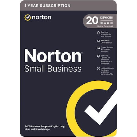 Norton Small Business 250GB Au 1 User 20 Devices 12 Months, Digital Key Via Email (Available On Leader Cloud)