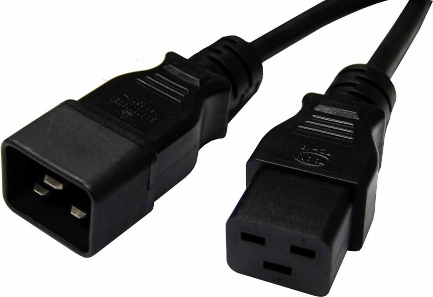 8Ware 2M Power Extension Cable Lead 15A Iec-C19 To Iec-C20 Male To Female For Ups Pdu PC Servers Rack-Mount Power Distribution Units