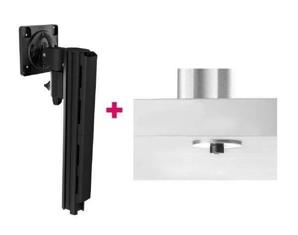 Atdec Awms-1340 130MM Arm + 400MM Post / 12KG (26.5LB) Flat Screens, 10KG (22LB) Curved Screens + Bolt-Through Desk Fixing, Black