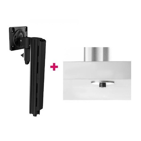 Atdec Awms-1340 130MM Arm + 400MM Post / 12KG (26.5LB) Flat Screens, 10KG (22LB) Curved Screens + Bolt-Through Desk Fixing, Black