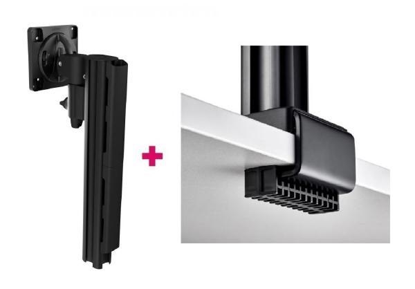 Atdec Awms-1340 130MM Arm + 400MM Post / 12KG (26.5LB) Flat Screens, 10KG (22LB) Curved Screens + C Clamp Desk Fixing , Black