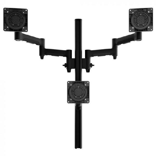 Atdec Awms-3-Th467 Triple Monitor "Stack" Desk Mount And Grommet Clamp Desk Fixing, Black
