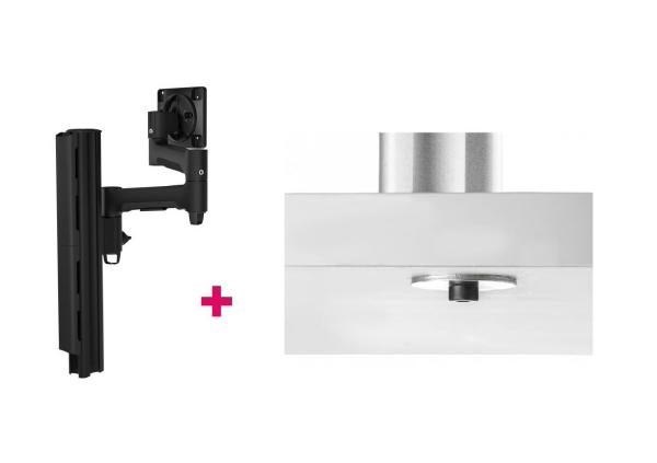 Atdec Awms-4640 Single 18" Monitor Arm On 15.7" Post And Bolt-Through Desk Fixing, Black