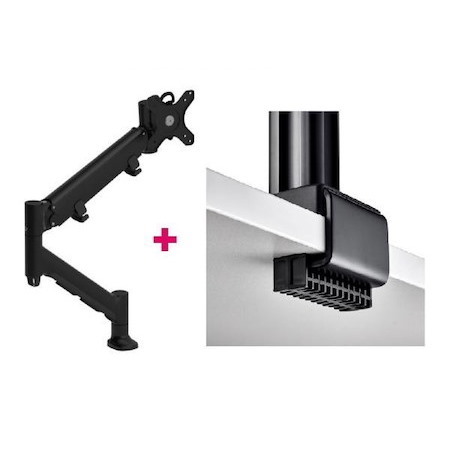 Atdec Mounting Arm for Monitor, All-in-One Computer, Display Screen, Curved Screen Display, Flat Panel Display - Black - Landscape/Portrait