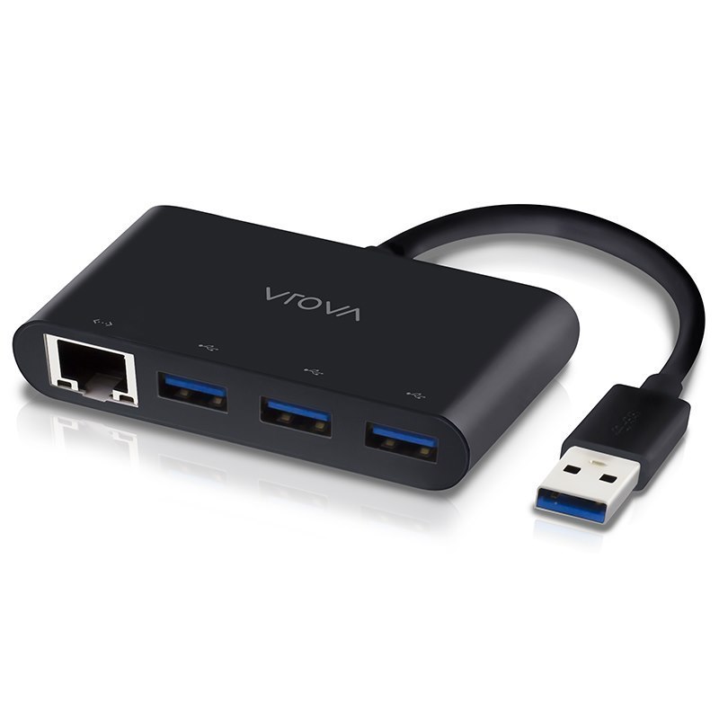 Alogic Usb 3.0 SuperSpeed 3 Port Hub And Gigabit Ethernet Adapter (Driverless / Plug & Play)