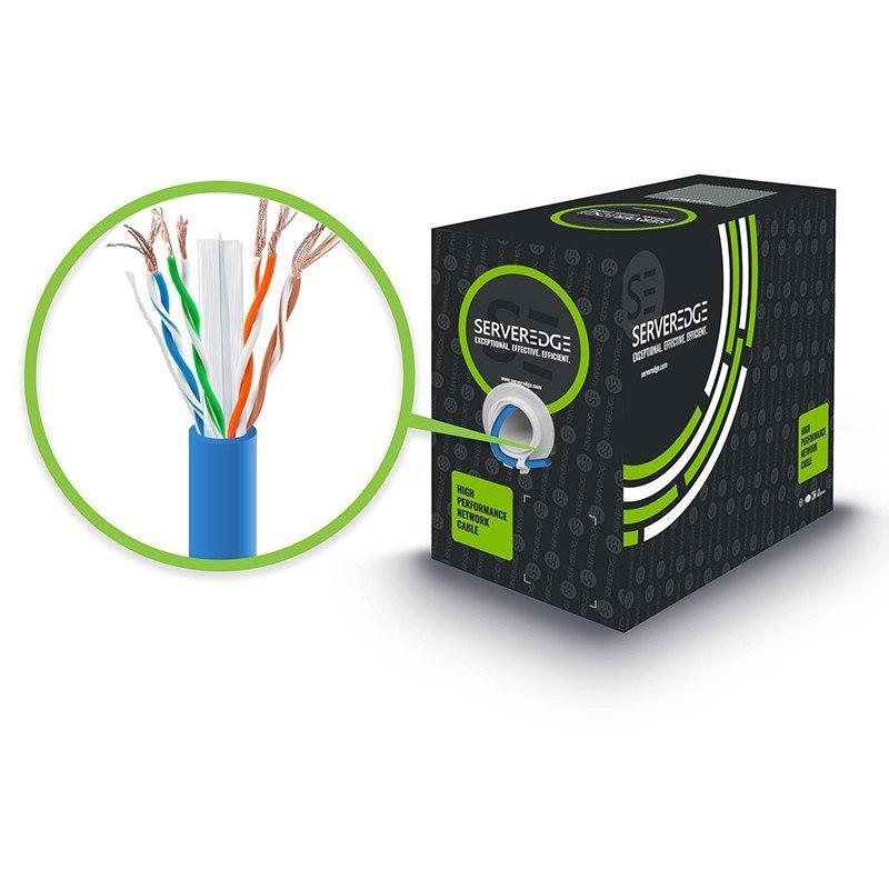 Serveredge Cat6 305M Network Cable - Utp Stranded PVC 23Awg - Blue