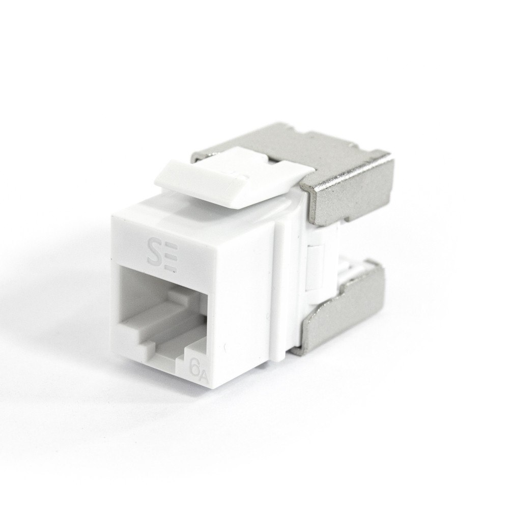 Serveredge Universal Cat6A Utp RJ45 Modular Keystone Jack - Quick Tool Compatible - White - Pack Of 10
