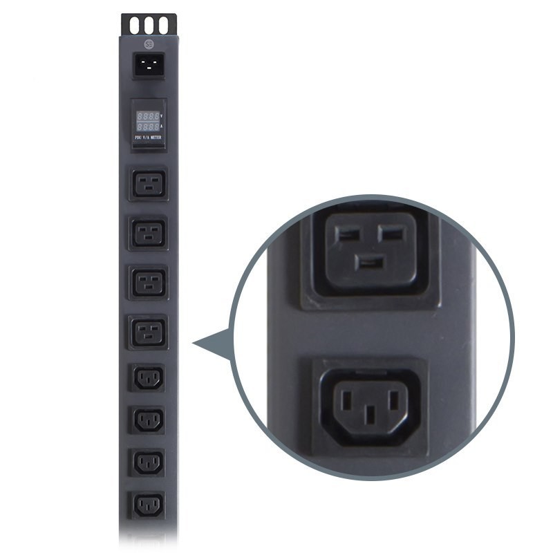 Serveredge Metered 20 Port Vertical Pdu(16) Iec C13 Output (4) Iec C19 Output & (1) Ip56 3Pin Round Captive Input