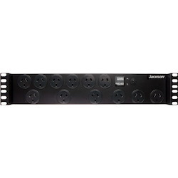 Jackson 2Ru 12 Way Gpo Horizontal Recessed Pdu Power Rail With Iec C14 Input