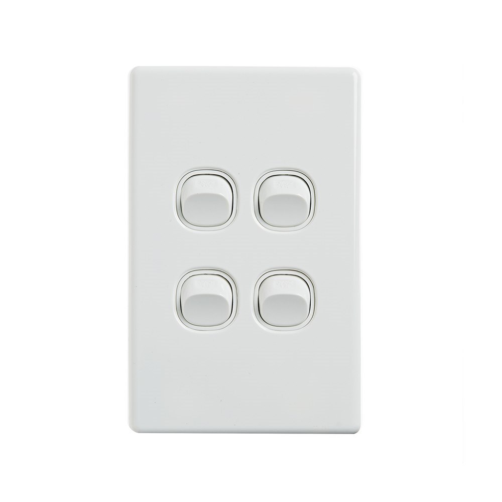 4Cabling 4C | Elegant Wall Switch 4 Gang 250V 16A | Vertical