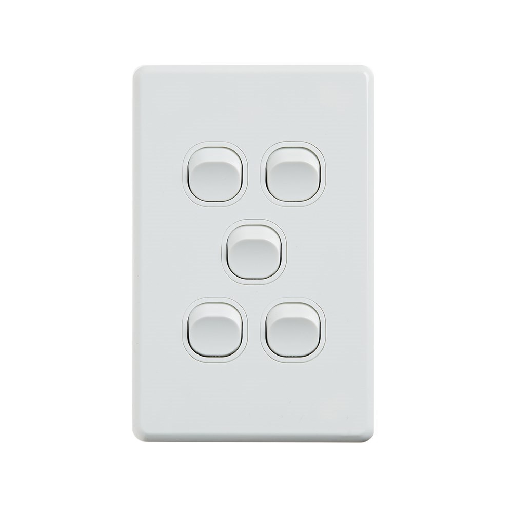 4Cabling 4C | Classic 5 Gang Switch 250V 16Ax | Vertical