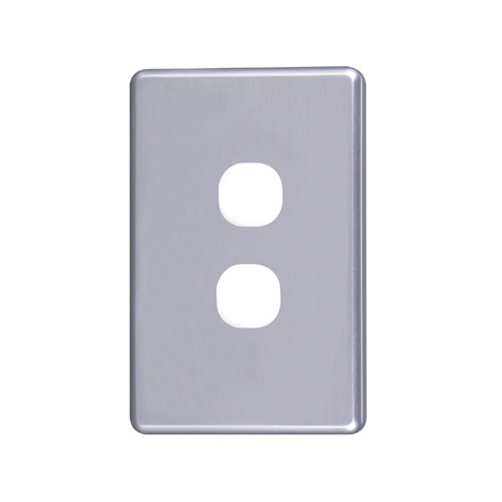4Cabling 4C | Classic 2 Gang Switch Polycarbonate Cover Plate - Silver Colour