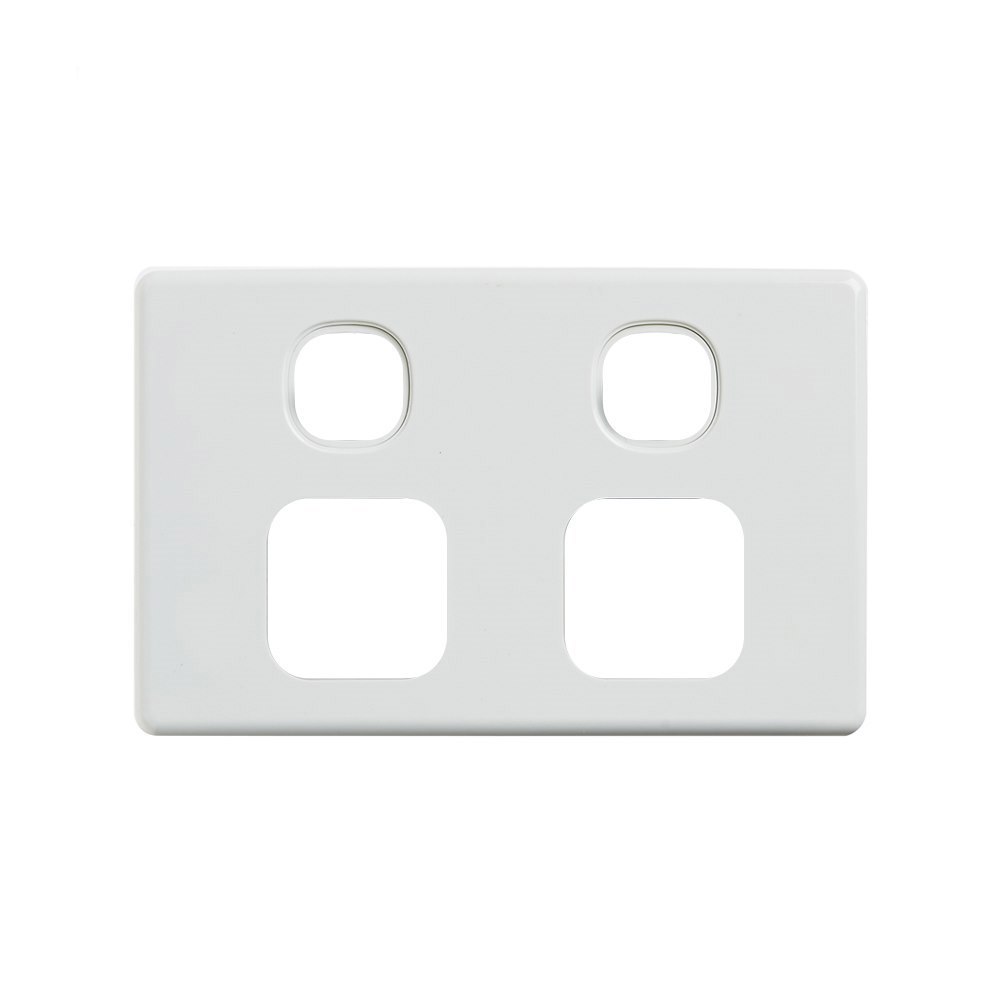4Cabling 4C | Elegant Double Power Point Cover Plate- White