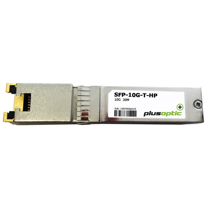 PlusOptic HP / Aruba Compatible 10G, Copper SFP+, 30M Transceiver, RJ-45 Connector For Copper - Cat6
