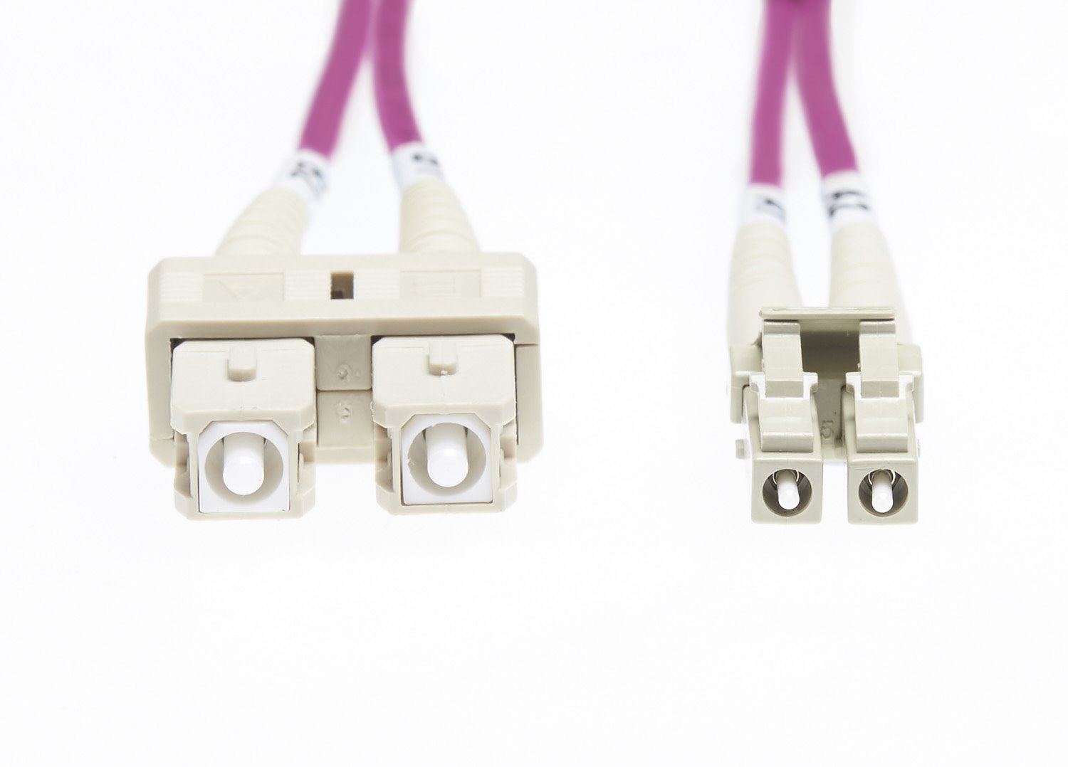 4Cabling 5M LC-SC Om4 Multimode Fibre Optic Patch Cable: Erika Violet